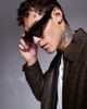 ASOS DESIGN ASOS DESIGN square chunky beveled flat brow sunglasses with black frames - 2
