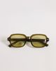 ASOS DESIGN ASOS DESIGN square light tint sunglasses in crystal khaki frame with green lens - 3