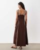 ASOS DESIGN ASOS DESIGN square neck midi dress with sculpted bust and contrast piping in chocolate-Brown - 4