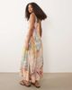 ASOS DESIGN ASOS DESIGN square neck midi dress with sculpted bust and contrast piping in print-Multi - 4