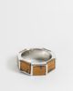 ASOS DESIGN ASOS DESIGN square semi-precious tigers eye ring in silver - 1