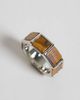 ASOS DESIGN ASOS DESIGN square semi-precious tigers eye ring in silver - 2