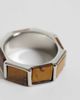 ASOS DESIGN ASOS DESIGN square semi-precious tigers eye ring in silver - 3