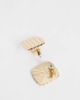 ASOS DESIGN ASOS DESIGN square stud earrings in gold tone with ridged effect - 3