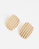 ASOS DESIGN ASOS DESIGN square stud earrings in gold tone with ridged effect - 4