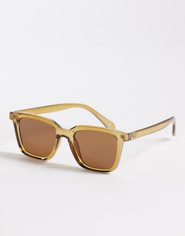 ASOS DESIGN ASOS DESIGN square sunglasses in amber crystal frame with brown lens