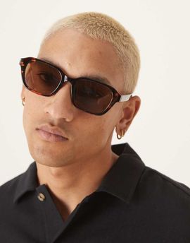 ASOS DESIGN ASOS DESIGN square sunglasses with brown lens and dark tortoiseshell frame