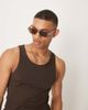 ASOS DESIGN ASOS DESIGN square sunglasses with solid brown lens and crystal brown frame - 3