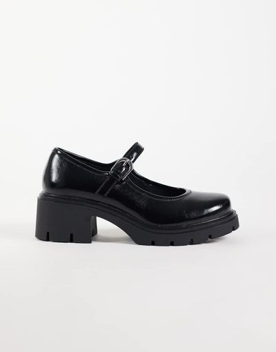 ASOS DESIGN ASOS DESIGN Stable mary jane mid shoes in black patent