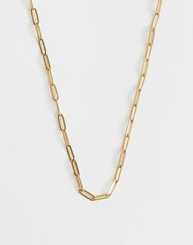 ASOS DESIGN ASOS DESIGN stainless steel paperchain charm necklace in gold