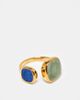 ASOS DESIGN ASOS DESIGN Stainless Steel wrap around ring with faux semi precious stones in gold tone - 1