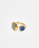 ASOS DESIGN ASOS DESIGN Stainless Steel wrap around ring with faux semi precious stones in gold tone - 3