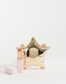 ASOS DESIGN ASOS DESIGN star hardbox crossbody pouch in gold-Silver