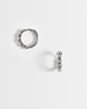 ASOS DESIGN ASOS DESIGN star row cubic zirconia hoop earrings in silver - 1