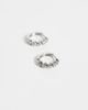 ASOS DESIGN ASOS DESIGN star row cubic zirconia hoop earrings in silver - 3