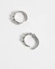 ASOS DESIGN ASOS DESIGN star row cubic zirconia hoop earrings in silver - 4