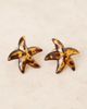 ASOS DESIGN ASOS DESIGN starfish stud earrings in tortoiseshell print-Brown - 3