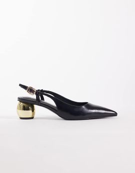 ASOS DESIGN ASOS DESIGN Starlight slingback ball heeled shoes in black