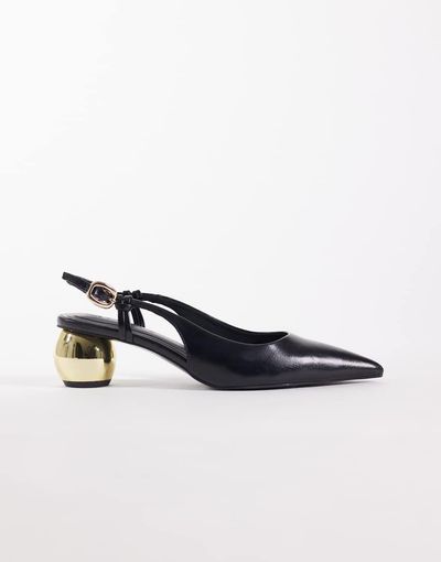 ASOS DESIGN ASOS DESIGN Starlight slingback ball heeled shoes in black