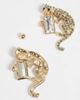 ASOS DESIGN ASOS DESIGN statement earrings with jaguar design in gold tone - 4