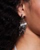 ASOS DESIGN ASOS DESIGN statement earrings with spider design and faux pearls in silver tone - 1