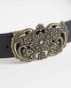 ASOS DESIGN ASOS DESIGN statement floral buckle belt in gold-Black - 2