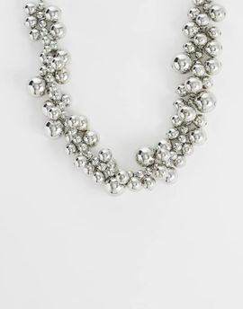 ASOS DESIGN ASOS DESIGN statement necklace with ball design in silver tone - SILVER