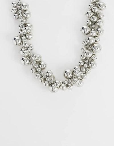 ASOS DESIGN ASOS DESIGN statement necklace with ball design in silver tone - SILVER