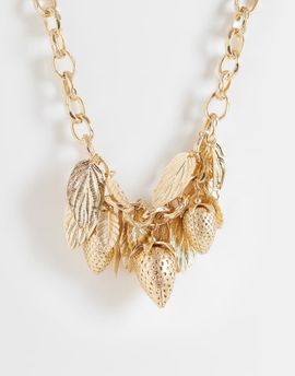 ASOS DESIGN ASOS DESIGN statement necklace with fruity charms in gold tone
