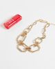ASOS DESIGN ASOS DESIGN statement necklace with squared-off chain links in gold tone - 2