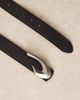 ASOS DESIGN ASOS DESIGN statement oval buckle belt in black faux leather - 2