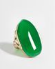 ASOS DESIGN ASOS DESIGN statement ring with green stone setting in gold tone - 1
