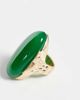 ASOS DESIGN ASOS DESIGN statement ring with green stone setting in gold tone - 2