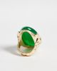 ASOS DESIGN ASOS DESIGN statement ring with green stone setting in gold tone - 3