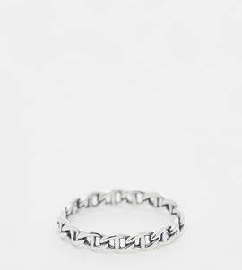 ASOS DESIGN ASOS DESIGN sterling silver cuban link ring in silver