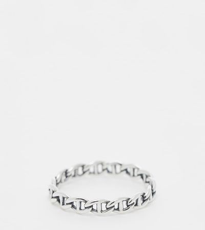 ASOS DESIGN ASOS DESIGN sterling silver cuban link ring in silver