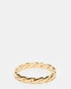 ASOS DESIGN ASOS DESIGN sterling silver gold plated twisted rope band ring in gold - 1