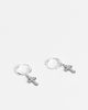 ASOS DESIGN ASOS DESIGN sterling silver hoop earrings with gothic crosses - 1