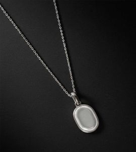 ASOS DESIGN ASOS DESIGN sterling silver oval pendant necklace in silver
