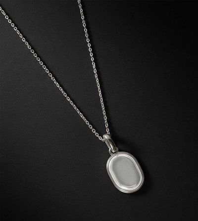 ASOS DESIGN ASOS DESIGN sterling silver oval pendant necklace in silver