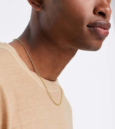 ASOS DESIGN ASOS DESIGN sterling silver vintage inspired chain necklace in gold tone