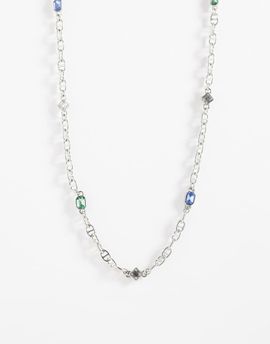 ASOS DESIGN ASOS DESIGN stone and chain necklace in silver
