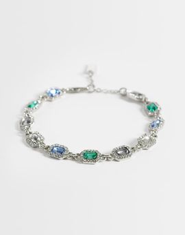 ASOS DESIGN ASOS DESIGN stone set chain bracelet in silver tone