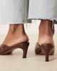 ASOS DESIGN ASOS DESIGN Storm chisel toe mid heel mule in burgundy croc-Red - 3