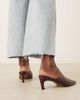 ASOS DESIGN ASOS DESIGN Storm chisel toe mid heel mule in burgundy croc-Red - 4