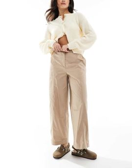 ASOS DESIGN ASOS DESIGN straight clean utility pants in stone-Brown