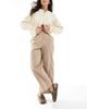ASOS DESIGN ASOS DESIGN straight clean utility pants in stone-Brown - 2