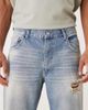ASOS DESIGN ASOS DESIGN straight leg jeans in mid wash blue with rips - 4