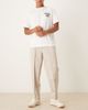 ASOS DESIGN ASOS DESIGN straight leg pants with elastic waist band and pintucks in stone-Gray - 2