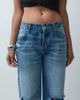 ASOS DESIGN ASOS DESIGN straight leg rip detail jean in mid wash-Blue - 4